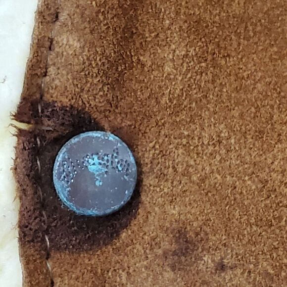 Wrangler Mens Sz Small Leather Sherpa Lined Vest Western Distressed - Picture 5 of 6